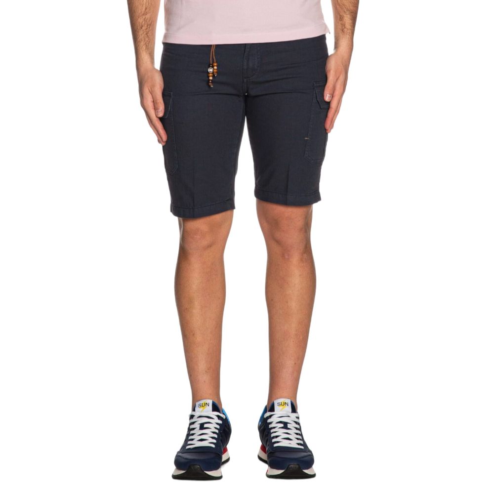 Yes Zee Blaue Baumwolle Herren Bermudashorts