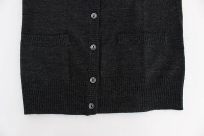 Dolce & Gabbana Grauer Wollpullover mit Knopfleiste