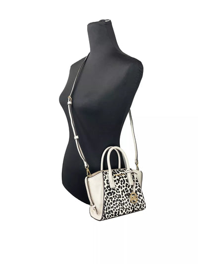 Michael Kors Avril XS Creme Cheetah Satchel Crossbody Tasche Geldbörse