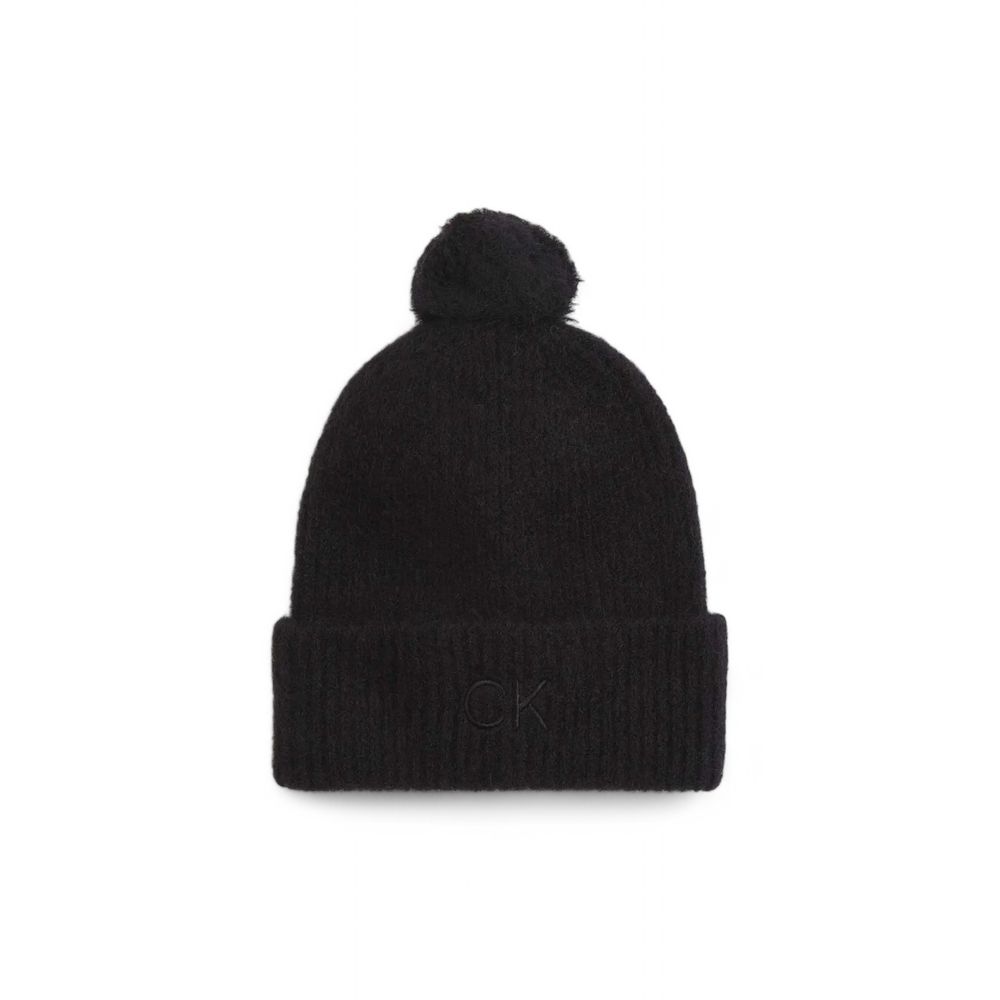 Calvin Klein Schwarzes Alpaka Leder Mützen Baseballmütze