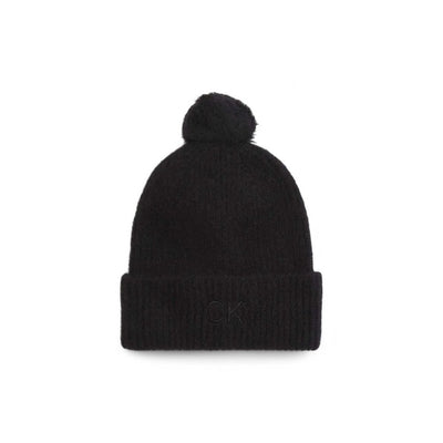 Calvin Klein Schwarzes Alpaka Leder Mützen Baseballmütze