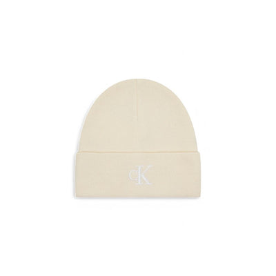Calvin Klein Creme Recyceltes Polyester Kappen Baseballmütze
