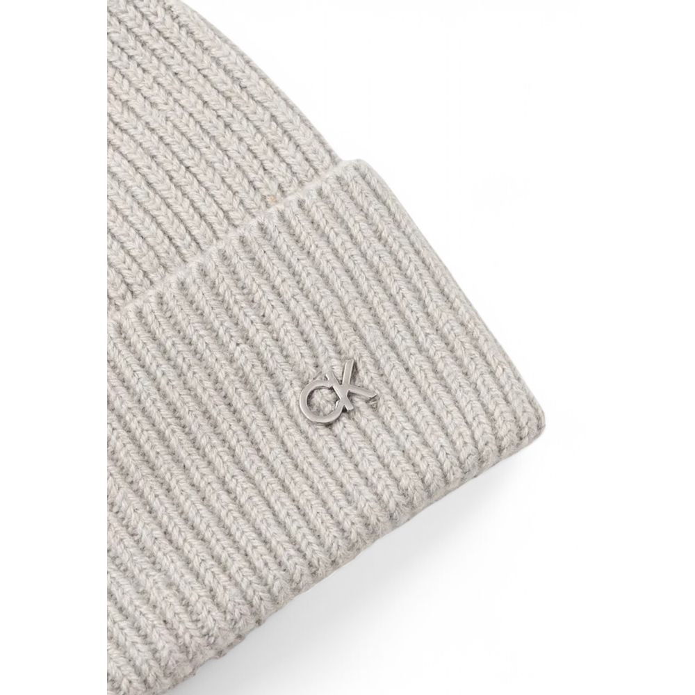 Calvin Klein Graue Wollmützen Baseballmütze