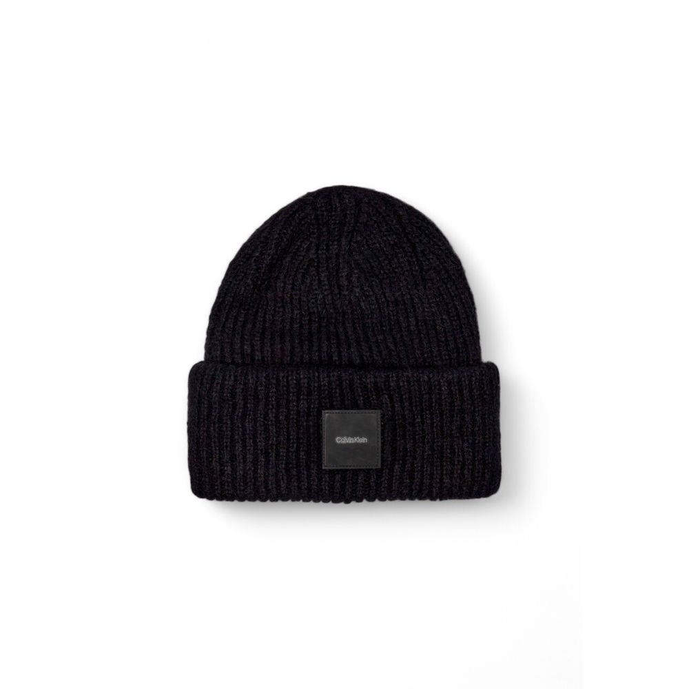 Calvin Klein Schwarzes Alpaka Leder Mützen Baseballmütze