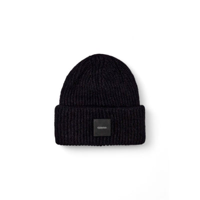 Calvin Klein Schwarzes Alpaka Leder Mützen Baseballmütze