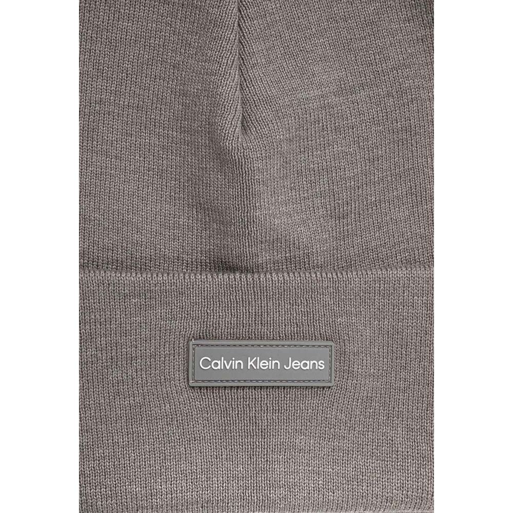Calvin Klein Jeans Graue Kappen aus recyceltem Polyester Baseballmütze