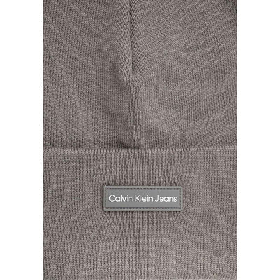 Calvin Klein Jeans Graue Kappen aus recyceltem Polyester Baseballmütze