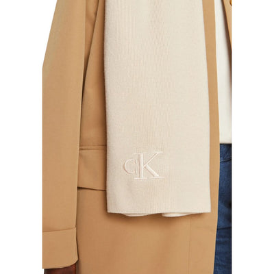 Calvin Klein Cremefarbener Schal aus recyceltem Polyester