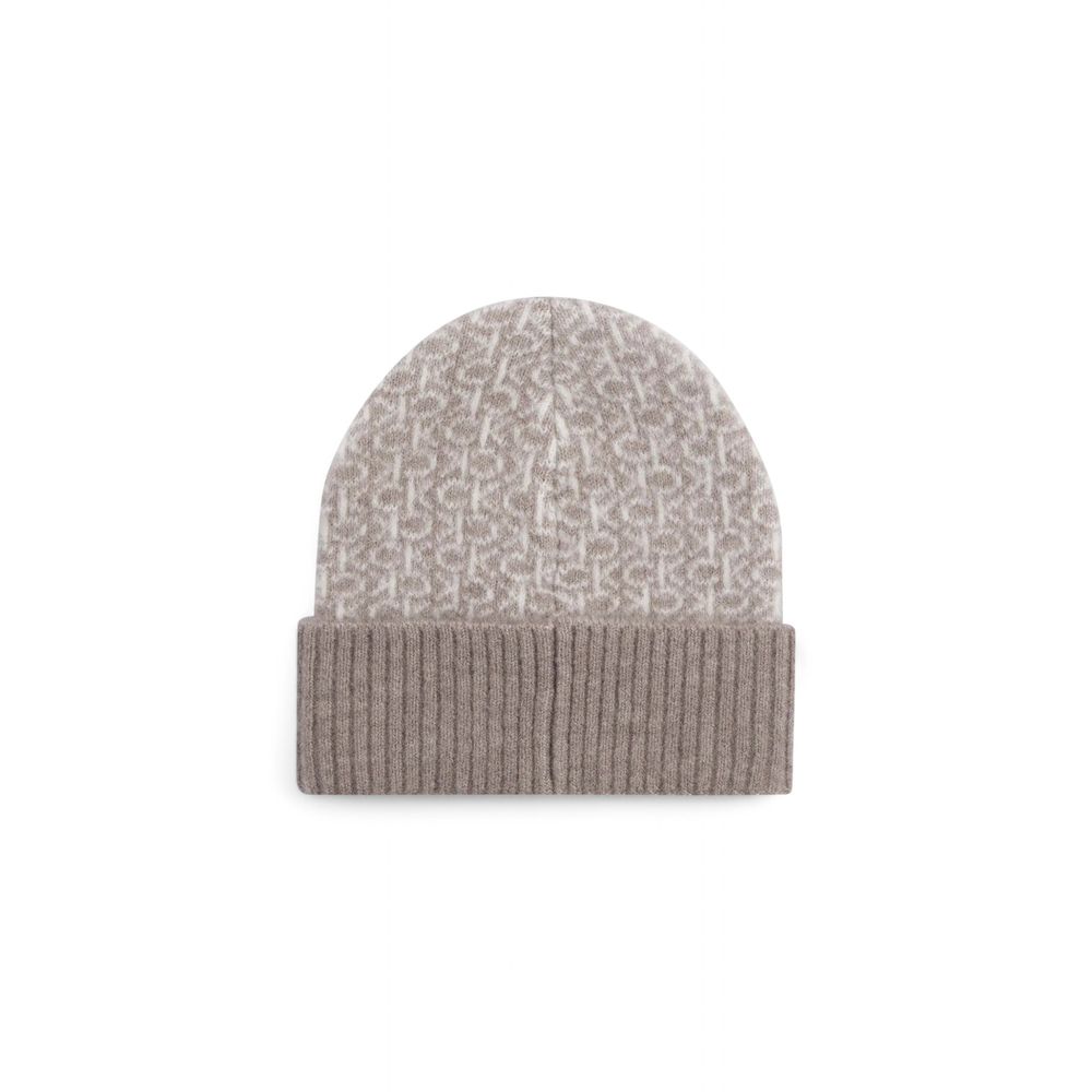 Calvin Klein Beige Alpaka Leder Mützen Baseballmütze