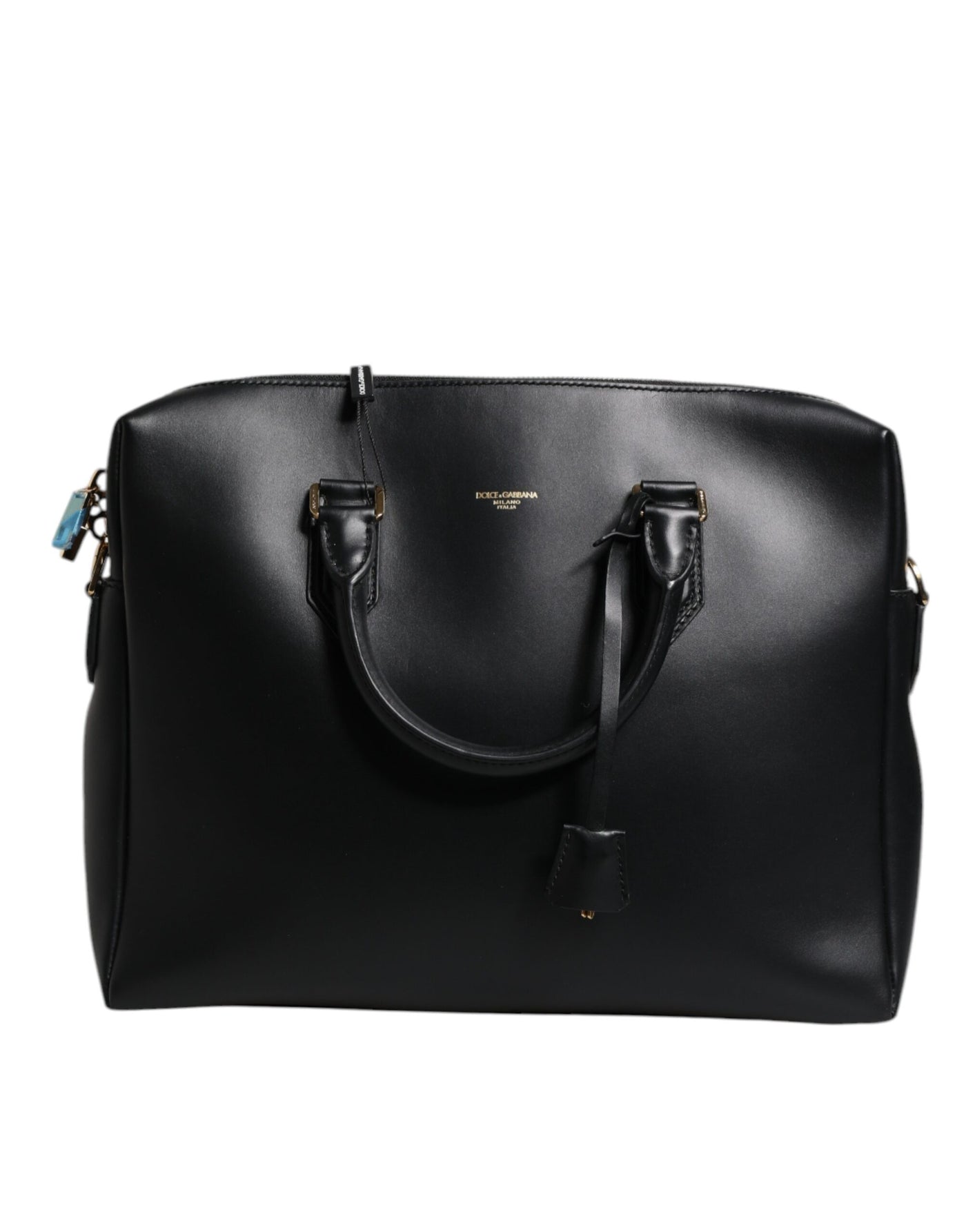 Dolce & Gabbana Monreale Aktentasche aus schwarzem Glattleder mit Logodruck
