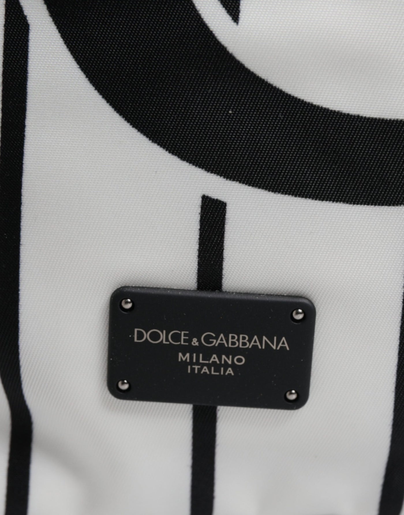 Dolce & Gabbana Schwarz Weiß Vulcano Royal King Print Männer Rucksack Tasche