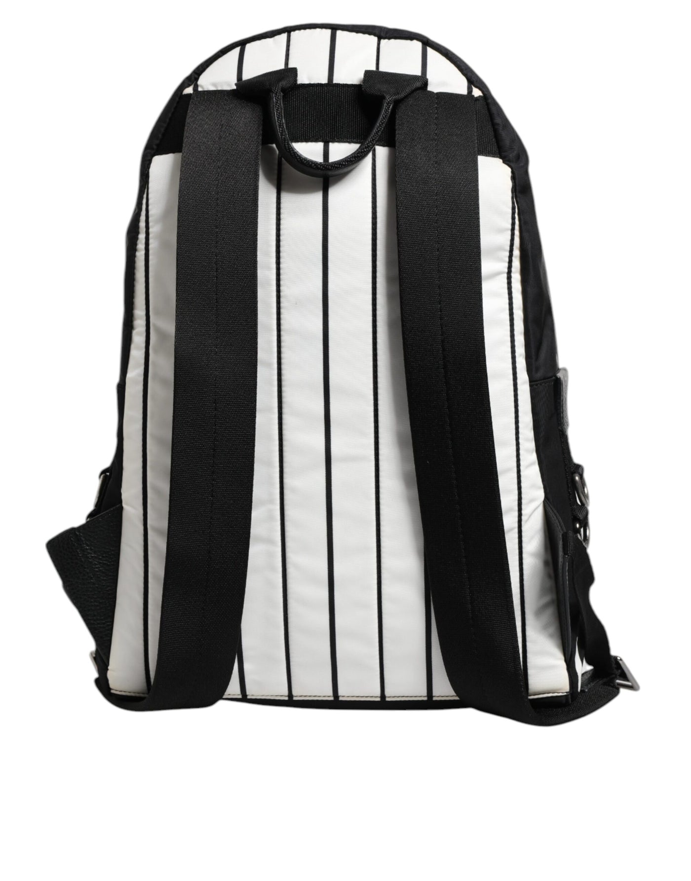 Dolce & Gabbana Schwarz Weiß Vulcano Royal King Print Männer Rucksack Tasche