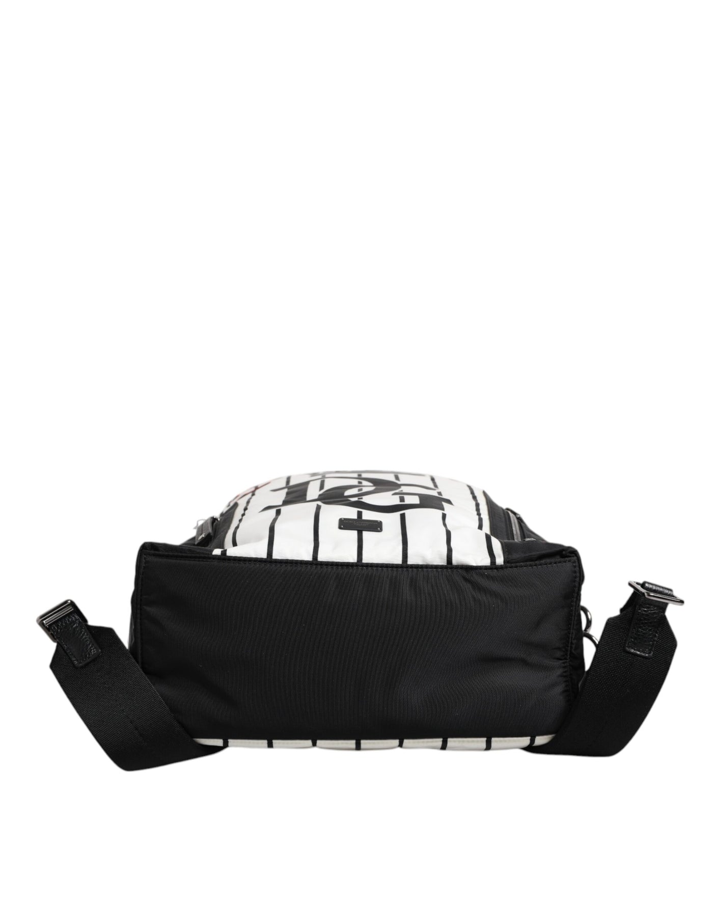 Dolce & Gabbana Schwarz Weiß Vulcano Royal King Print Männer Rucksack Tasche