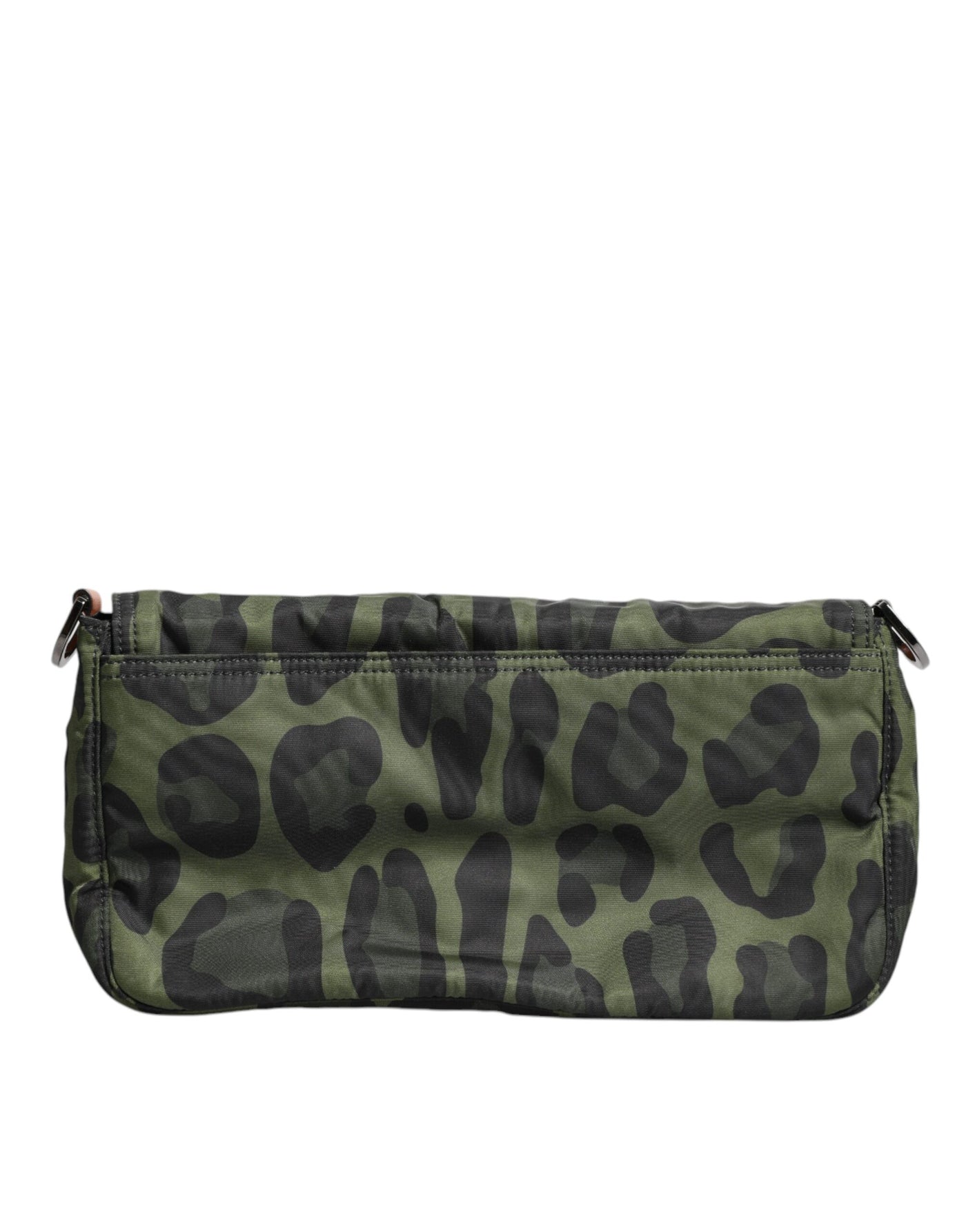 Dolce & Gabbana Grüne Nylon Leopard Print Shell Messenger Crossbody Tasche