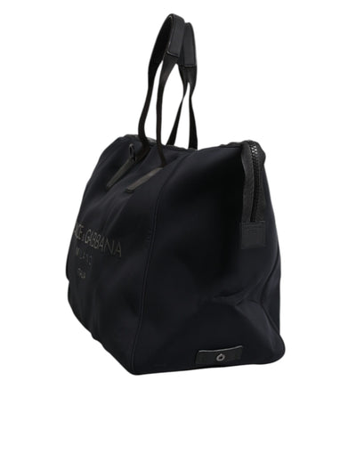 Dolce & Gabbana Schwarze Canvas DG Logo Print Shopping Hand Tote Bag