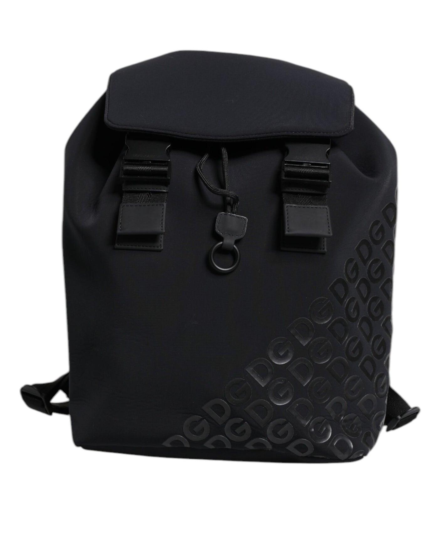 Dolce & Gabbana Schwarzer Neopren Nylon DG Logo Schulrucksack Tasche