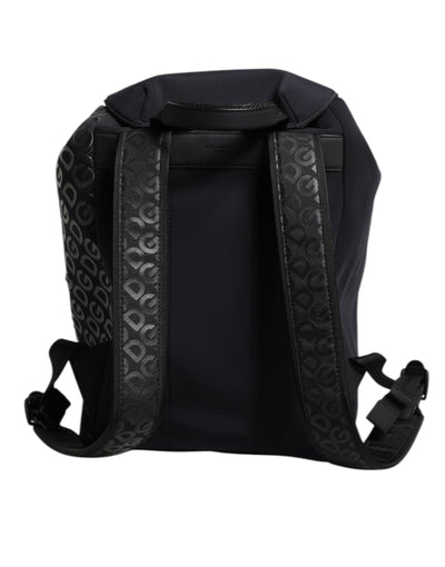Dolce & Gabbana Schwarzer Neopren Nylon DG Logo Schulrucksack Tasche