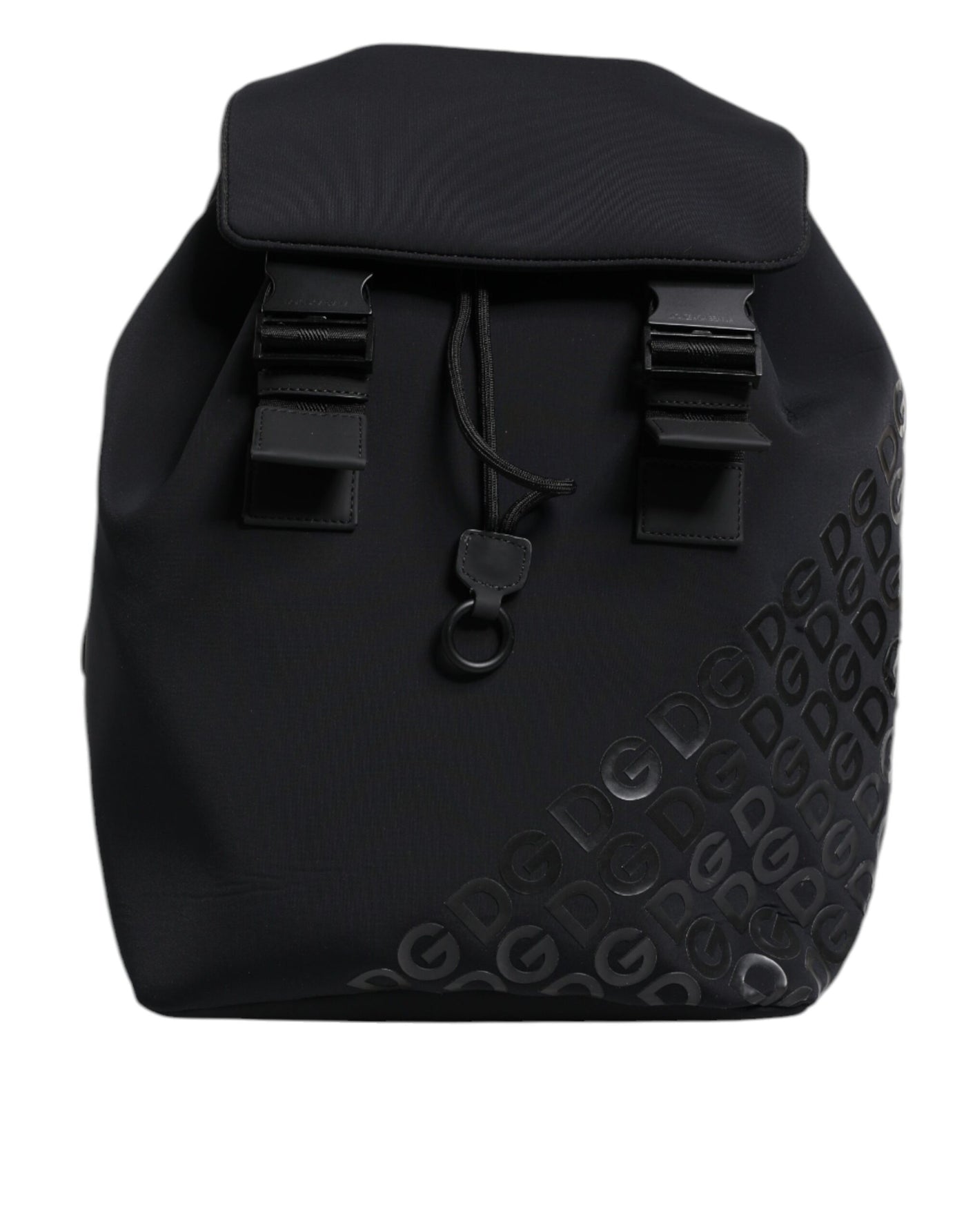 Dolce & Gabbana Schwarzer Neopren Nylon DG Logo Schulrucksack Tasche