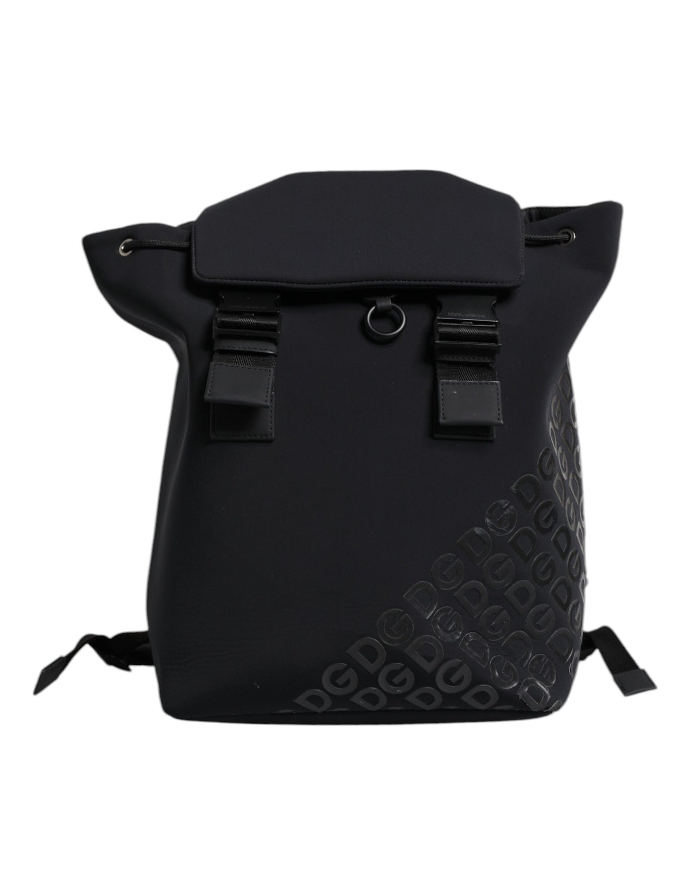 Dolce & Gabbana Schwarzer Neopren Nylon DG Logo Schulrucksack Tasche