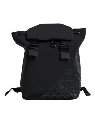 Dolce & Gabbana Schwarzer Neopren Nylon DG Logo Schulrucksack Tasche
