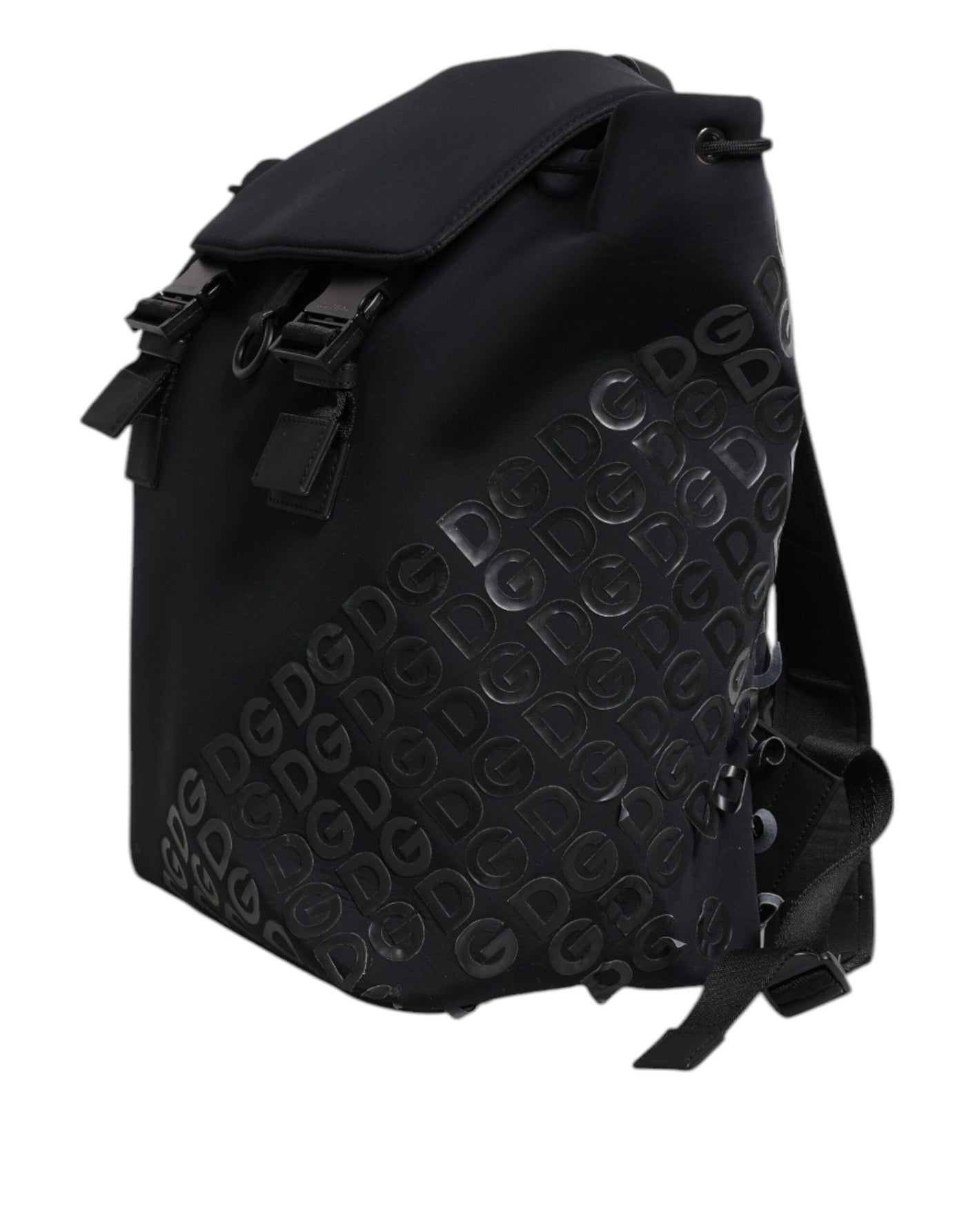 Dolce & Gabbana Schwarzer Neopren Nylon DG Logo Schulrucksack Tasche