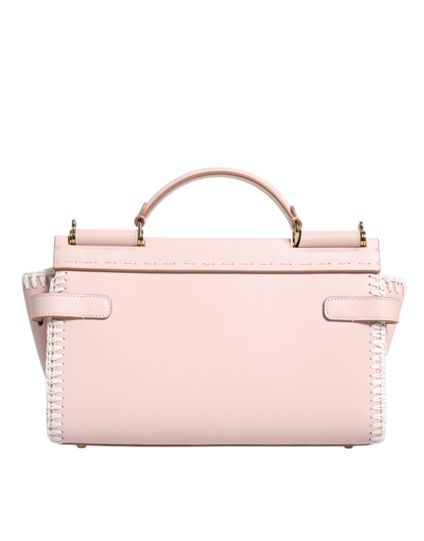 Dolce & Gabbana Hellrosa Logo-Plakette Crossbody Bag aus weichem Leder mit Riemen