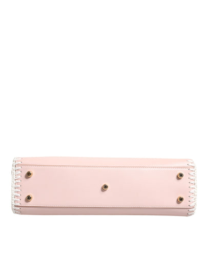 Dolce & Gabbana Hellrosa Logo-Plakette Crossbody Bag aus weichem Leder mit Riemen