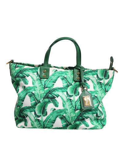 Dolce & Gabbana Grüne Canvas Botanical Garden Frauen Tragetasche