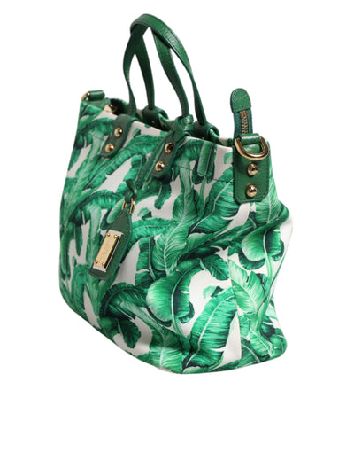 Dolce & Gabbana Grüne Canvas Botanical Garden Frauen Tragetasche