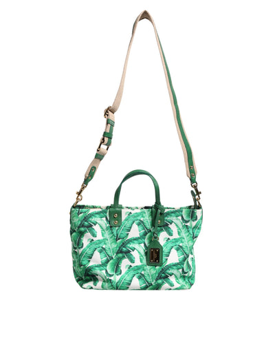 Dolce & Gabbana Grüne Canvas Botanical Garden Frauen Tragetasche