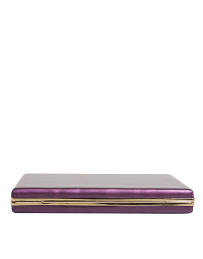 Dolce & Gabbana Lila Leder Clutch Abend Crossbody Tasche
