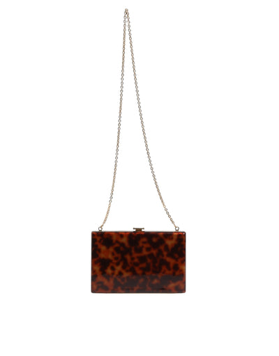 Dolce & Gabbana Braune Leder Clutch Abend Crossbody Tasche