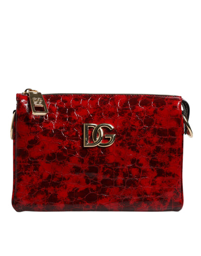 Dolce & Gabbana Rote Exotenleder DG Logo Damen Crossbody Tasche
