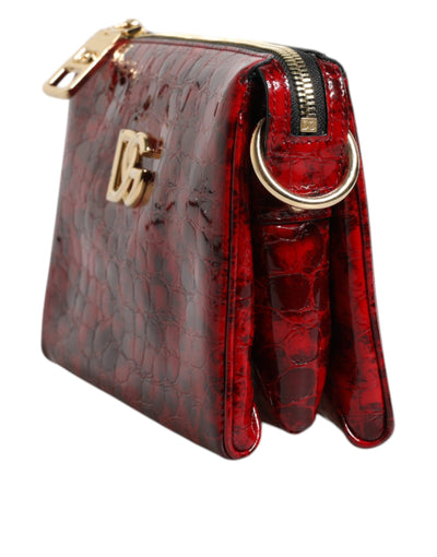 Dolce & Gabbana Rote Exotenleder DG Logo Damen Crossbody Tasche