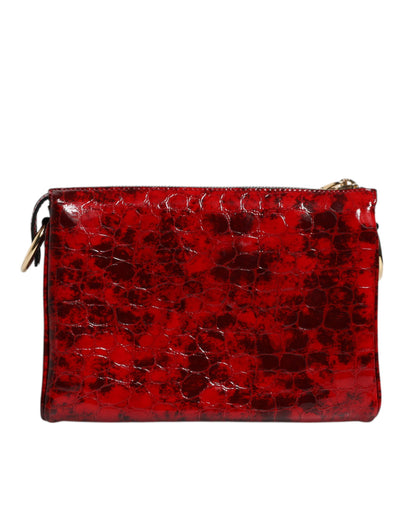 Dolce & Gabbana Rote Exotenleder DG Logo Damen Crossbody Tasche