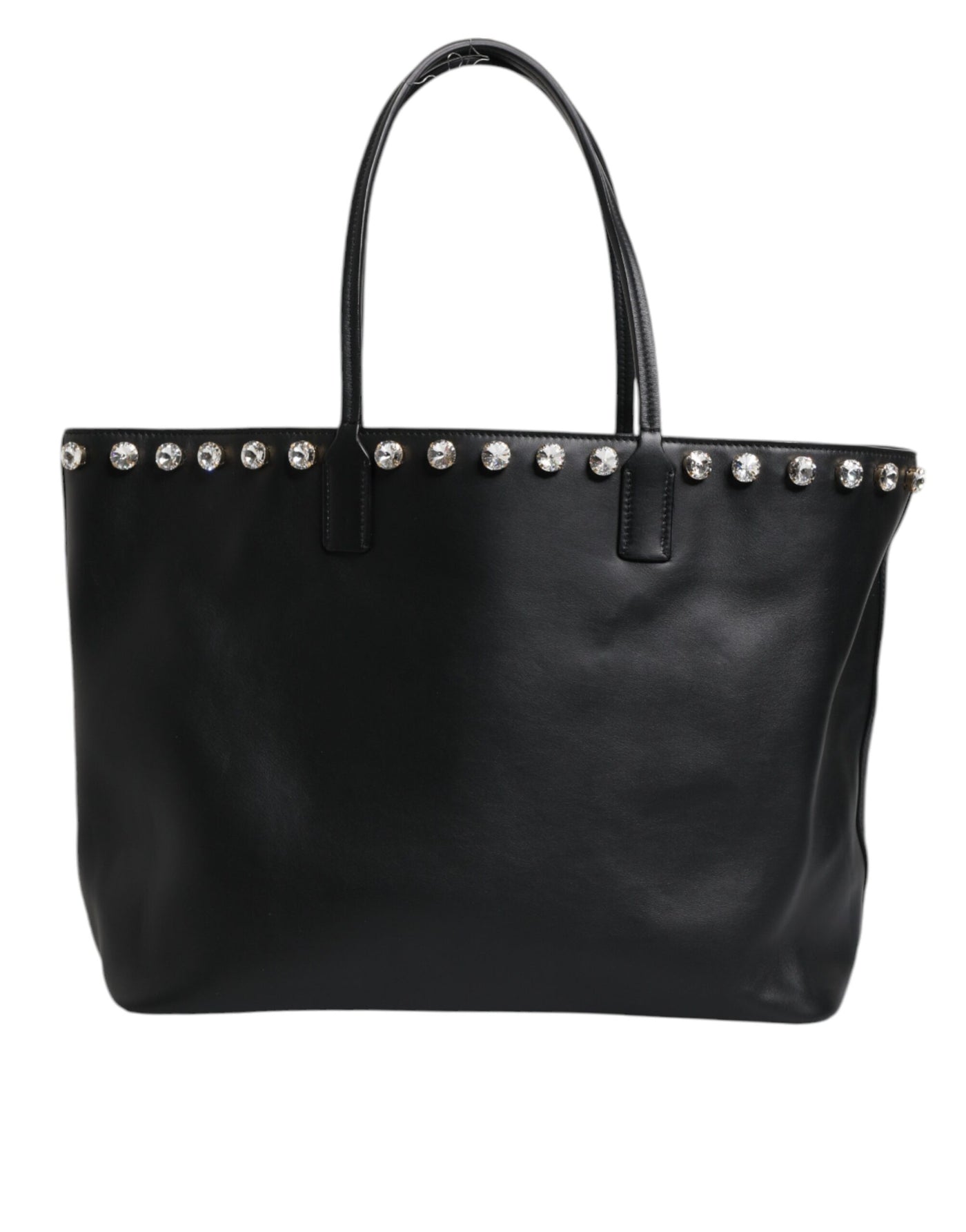 Dolce & Gabbana Schwarze Kristall-Leder Einkaufstasche für Frauen