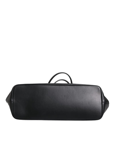 Dolce & Gabbana Schwarze Kristall-Leder Einkaufstasche für Frauen