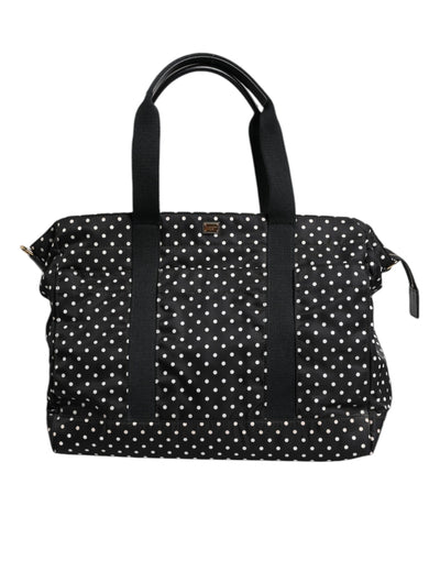 Dolce & Gabbana Schwarze PolkaDot Nylon Schulter Baby Tote Wickeltasche