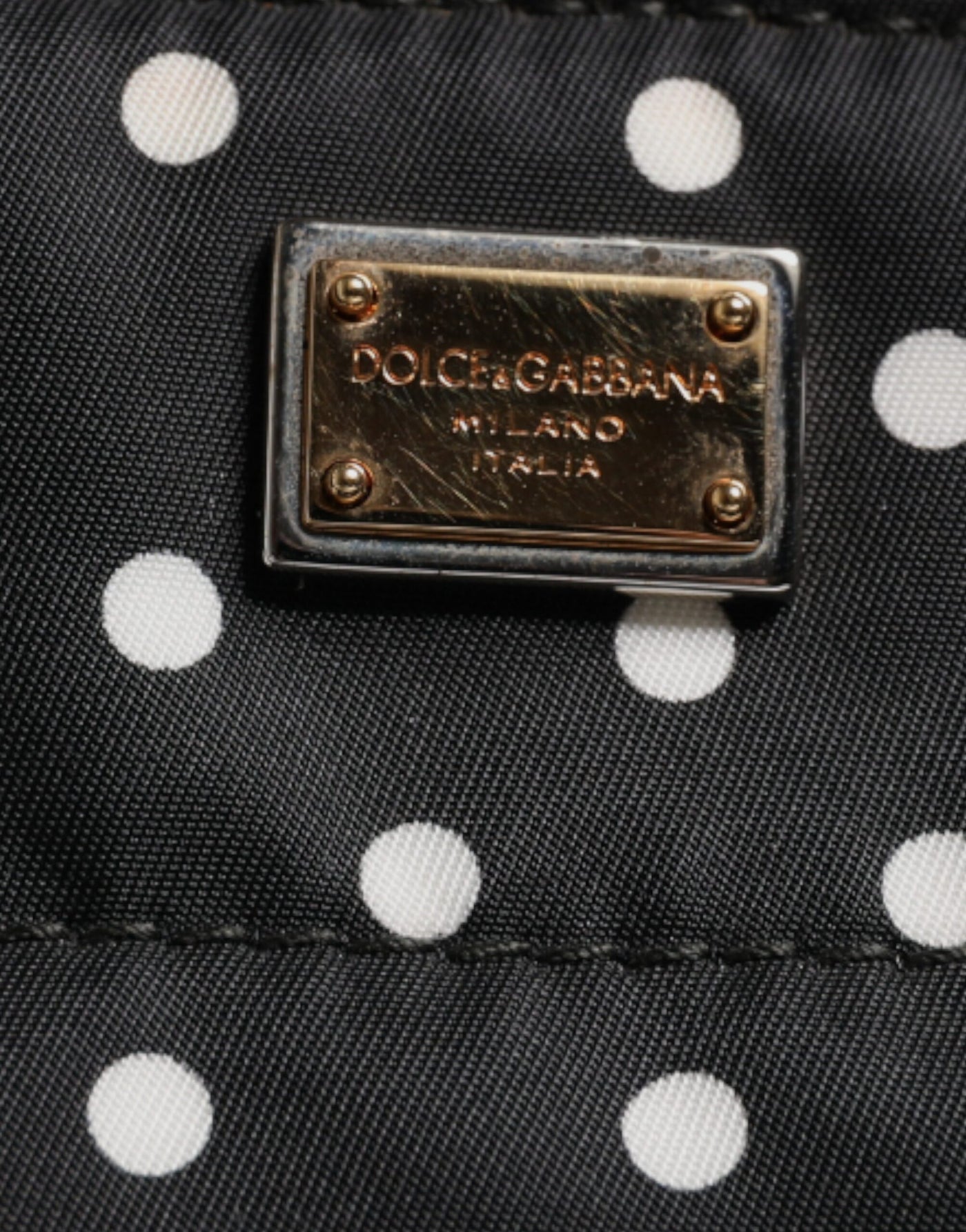 Dolce & Gabbana Schwarze PolkaDot Nylon Schulter Baby Tote Wickeltasche