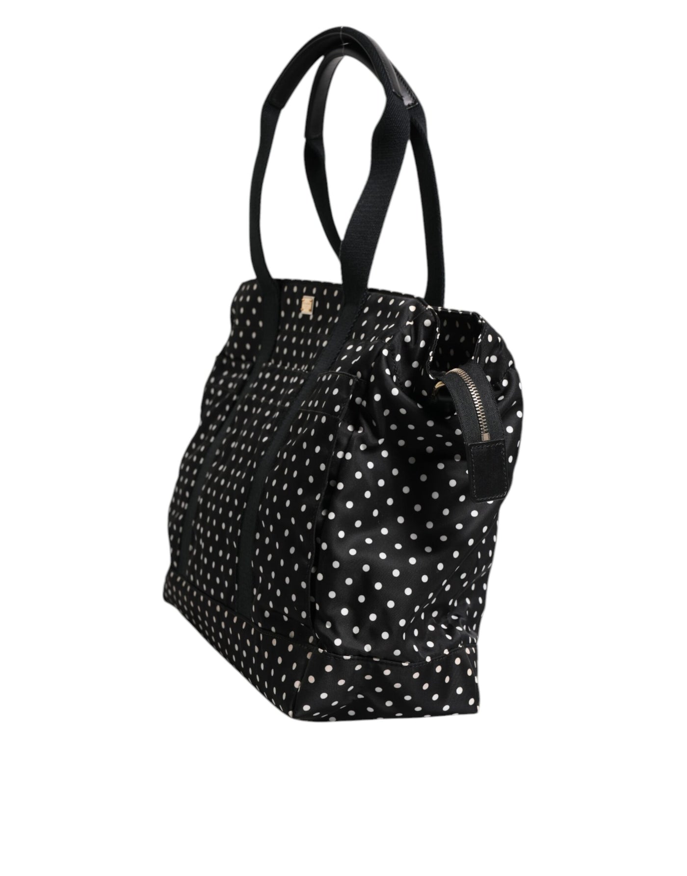 Dolce & Gabbana Schwarze PolkaDot Nylon Schulter Baby Tote Wickeltasche