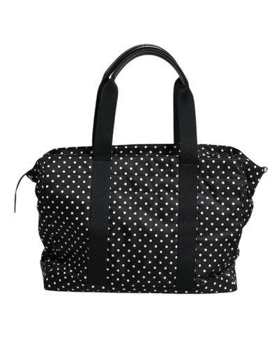 Dolce & Gabbana Schwarze PolkaDot Nylon Schulter Baby Tote Wickeltasche