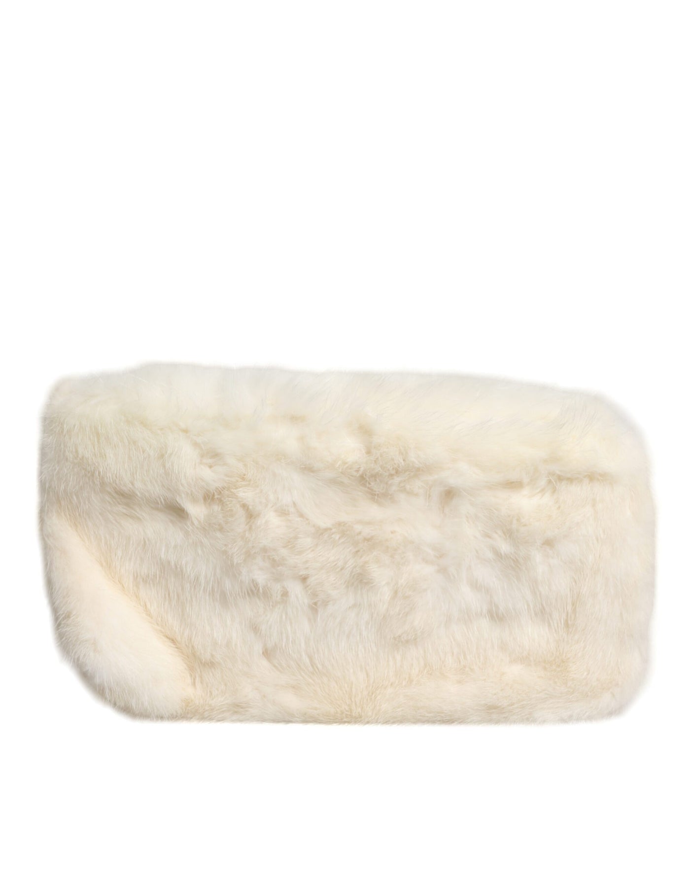 Dolce & Gabbana Weiße Pelzhandtasche Clutch Purse Pouch Bag