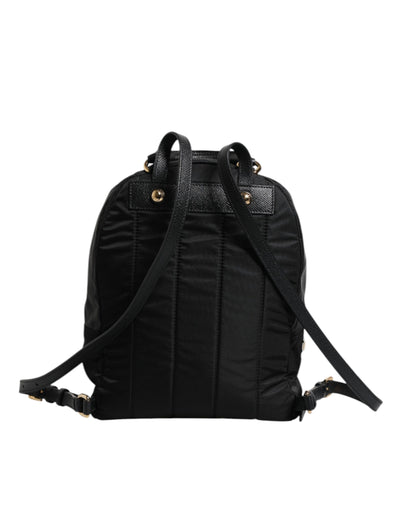 Dolce & Gabbana Schwarzes Nylon #DGFAMILY VULCANO verschönerte Rucksacktasche