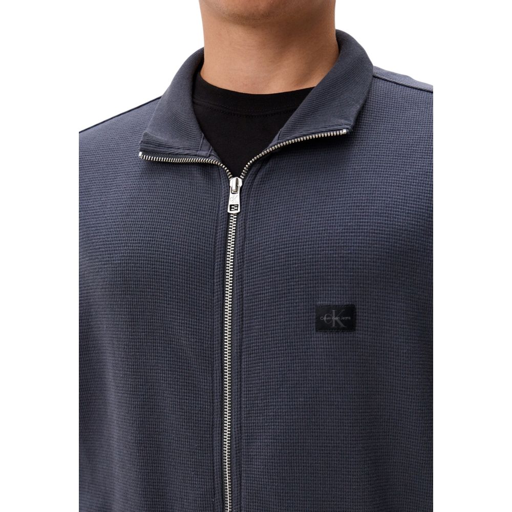 Calvin Klein Jeans Graue Strickjacke aus recycelter Baumwolle