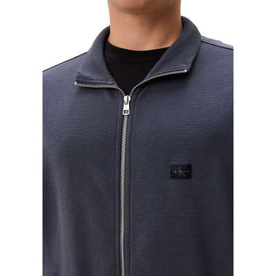 Calvin Klein Jeans Graue Strickjacke aus recycelter Baumwolle