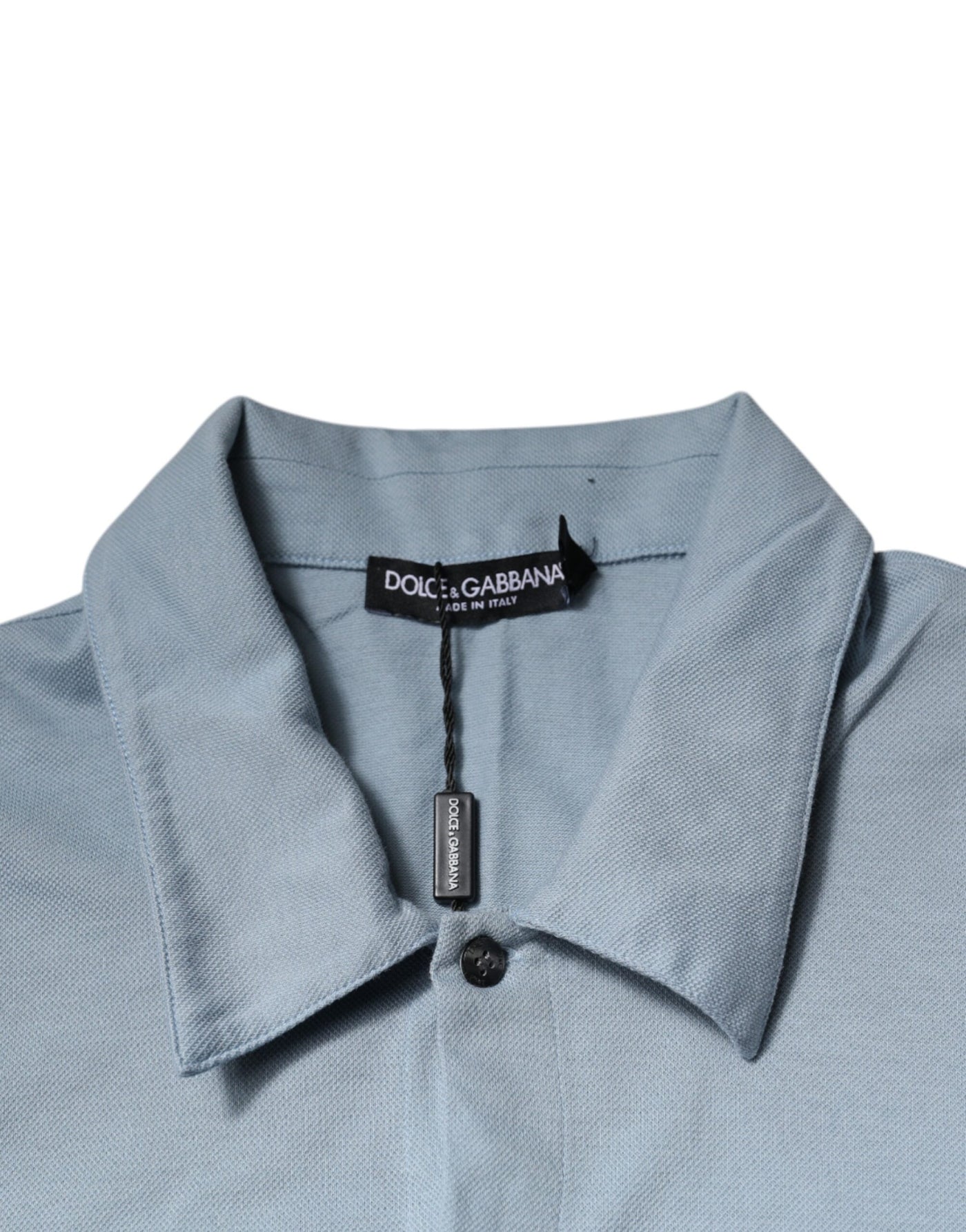 Dolce & Gabbana Blaues Baumwoll-Poloshirt mit Knopfleiste für Männer