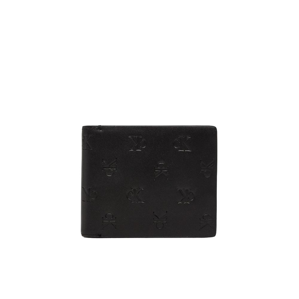 Calvin Klein Jeans Schwarzes Leder Portemonnaie