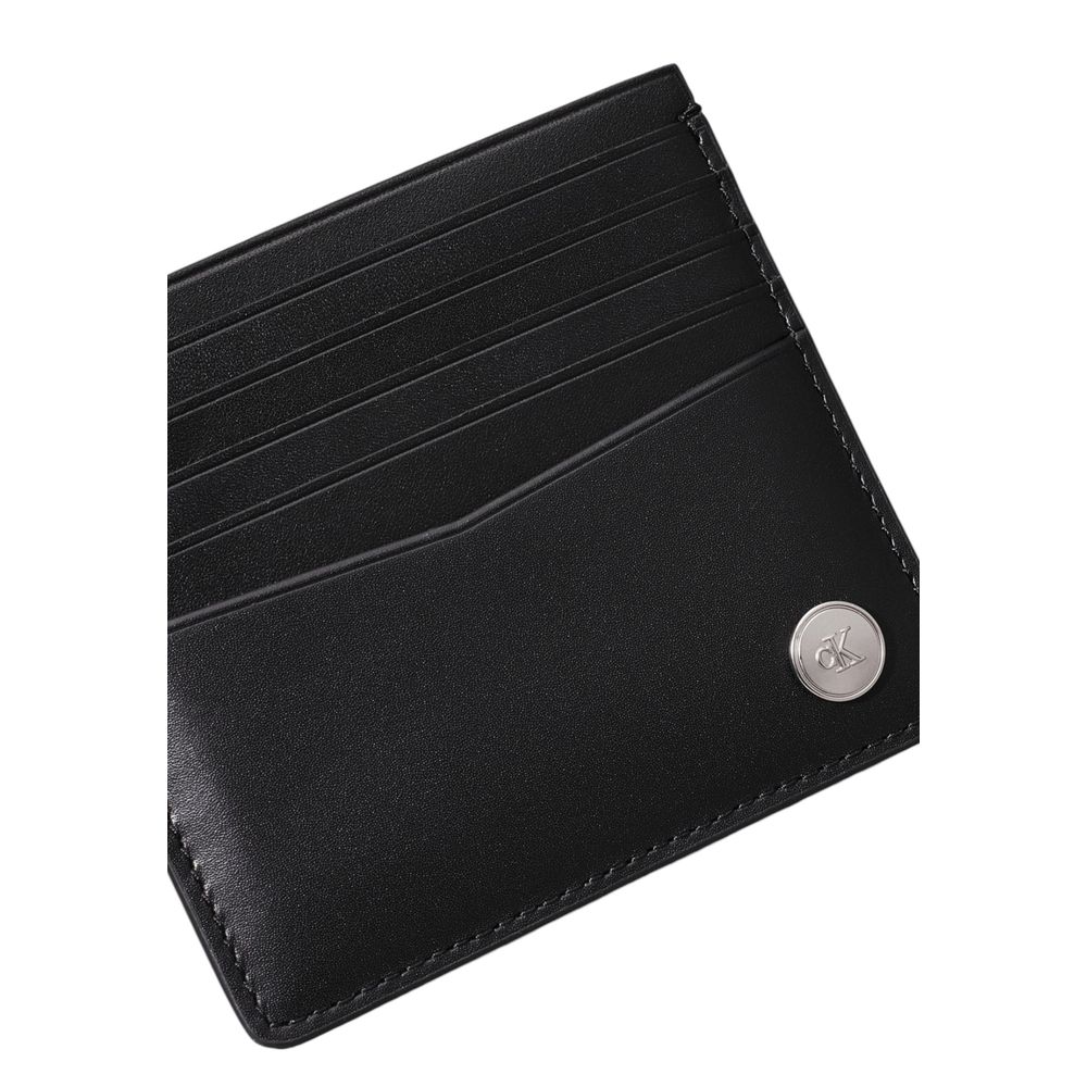 Calvin Klein Jeans Schwarzes Leder Portemonnaie