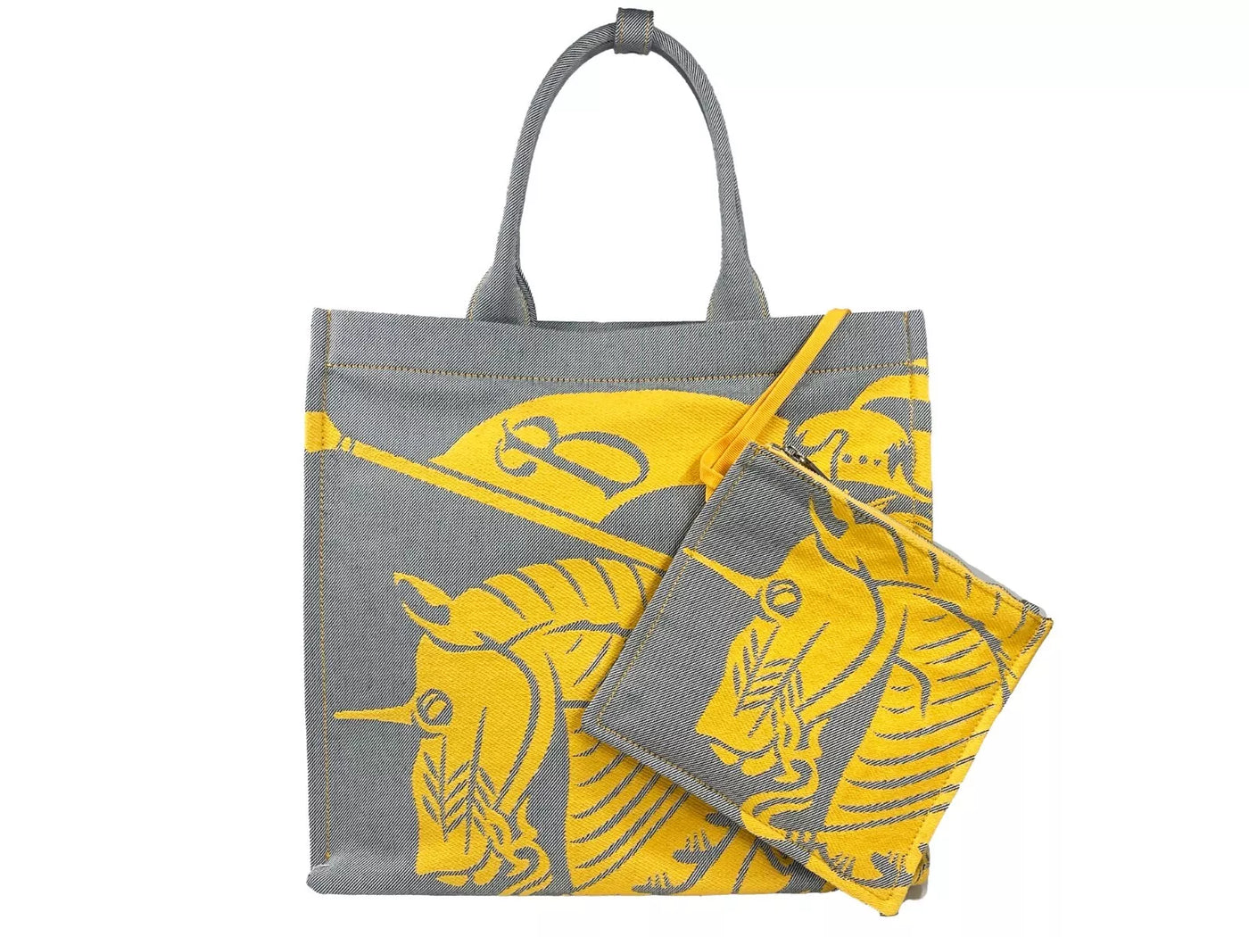 Burberry EKD Canvas Tragetasche mit Münzfach Sonnenblume grau