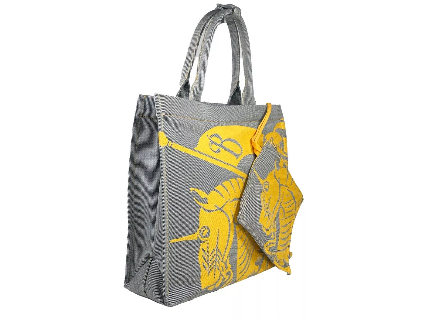 Burberry EKD Canvas Tragetasche mit Münzfach Sonnenblume grau